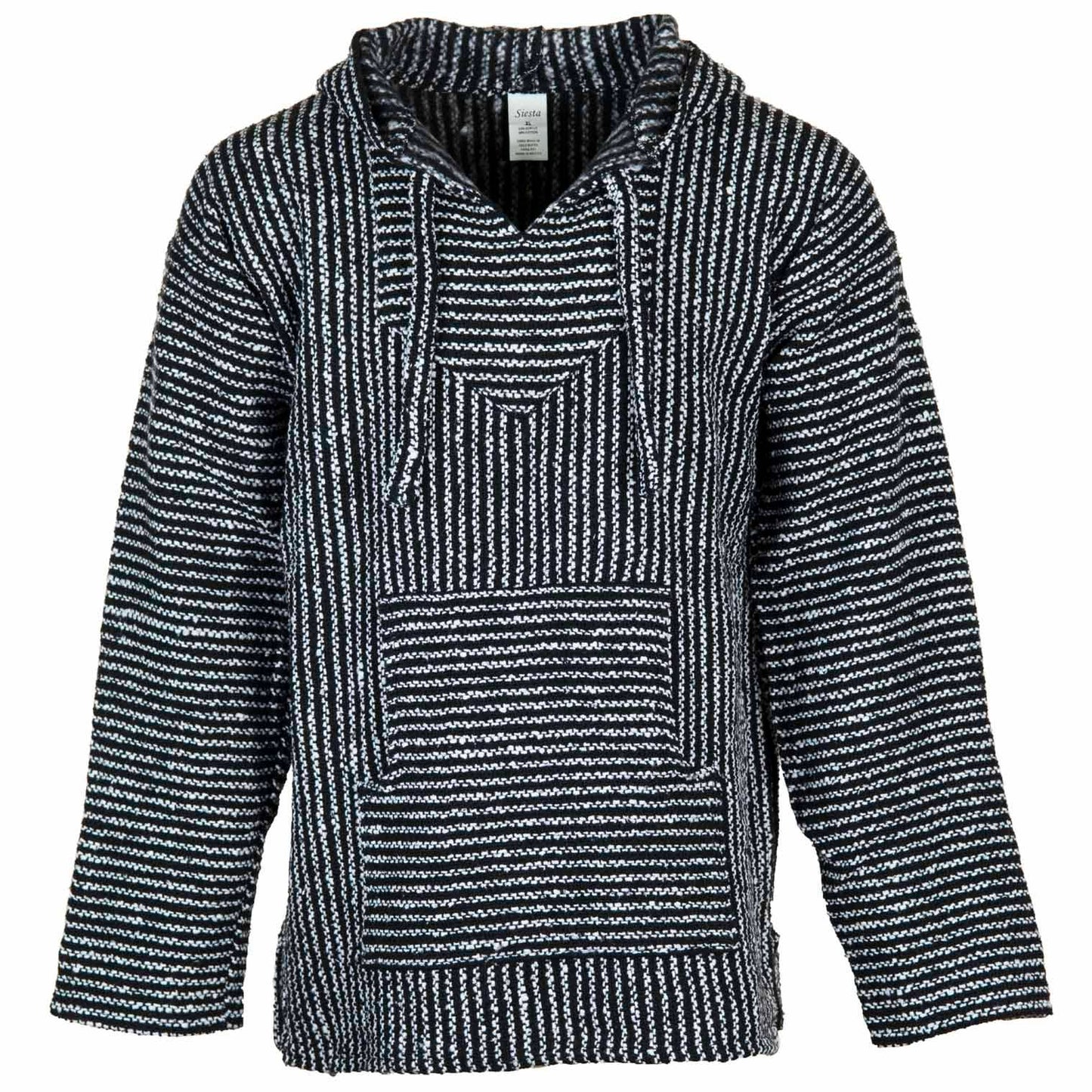 Baja Hoodie - Thin Black and White
