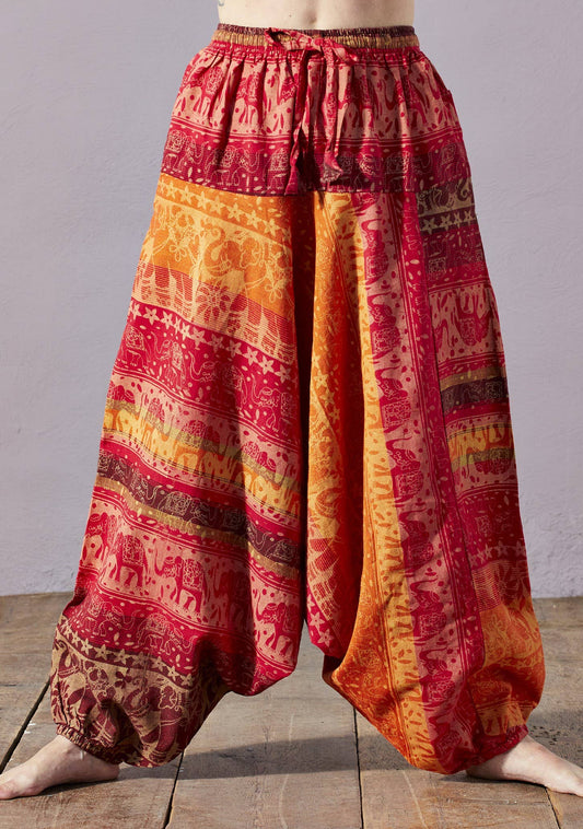 Elephant Print Aladdin Trouser - Freesize: Terracotta(TR)