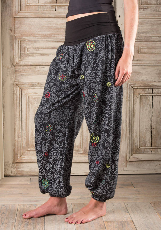Embroidered Cotton Jersey Harem Trouser: Medium/Large(ML)