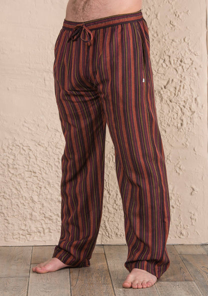 Unisex Cotton Stripe Trousers: Large (L)