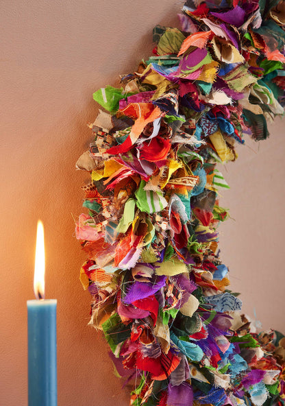 Recycled Sari Wreath Multicolour Large