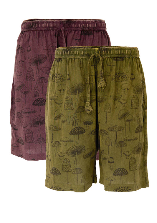 Mushroom Shorts: Maroon(M) / Large/Extra Large(LXL)