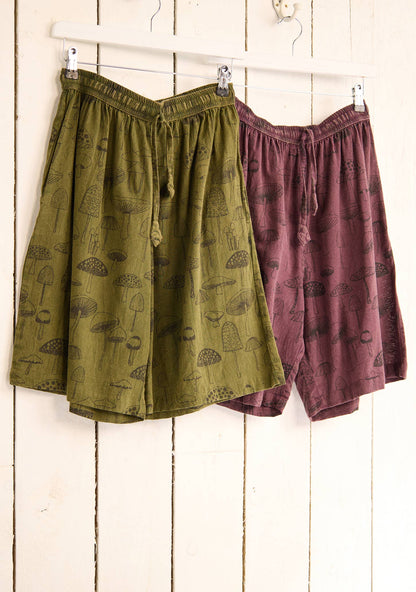 Mushroom Shorts: Maroon(M) / Large/Extra Large(LXL)